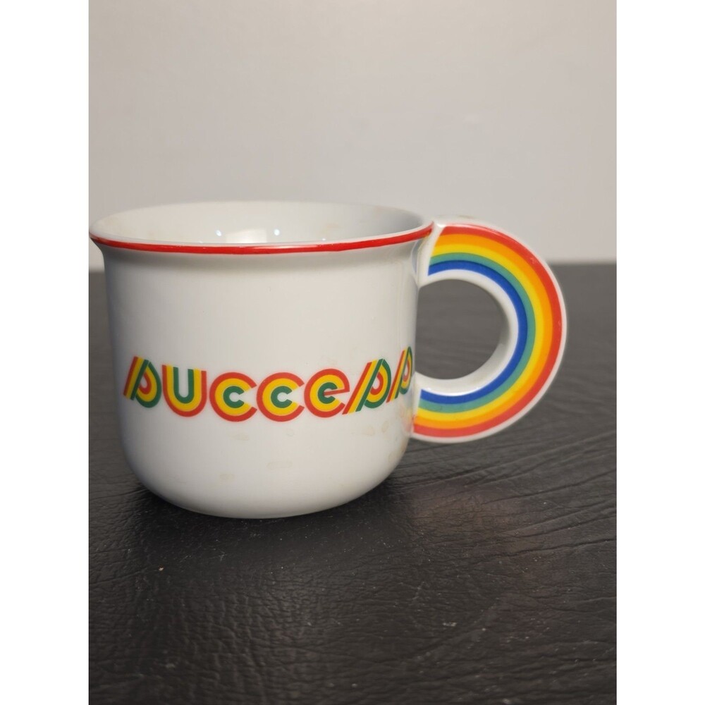 Vintage Enesco Rainbow Handle Success Coffee Tea Mug Japan